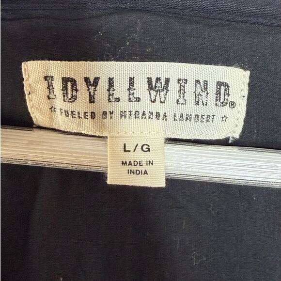 NWT Idyllwind Black Hurst Western Long Sleeve Midi V Neck Dress Size Large - Picture 11 of 12